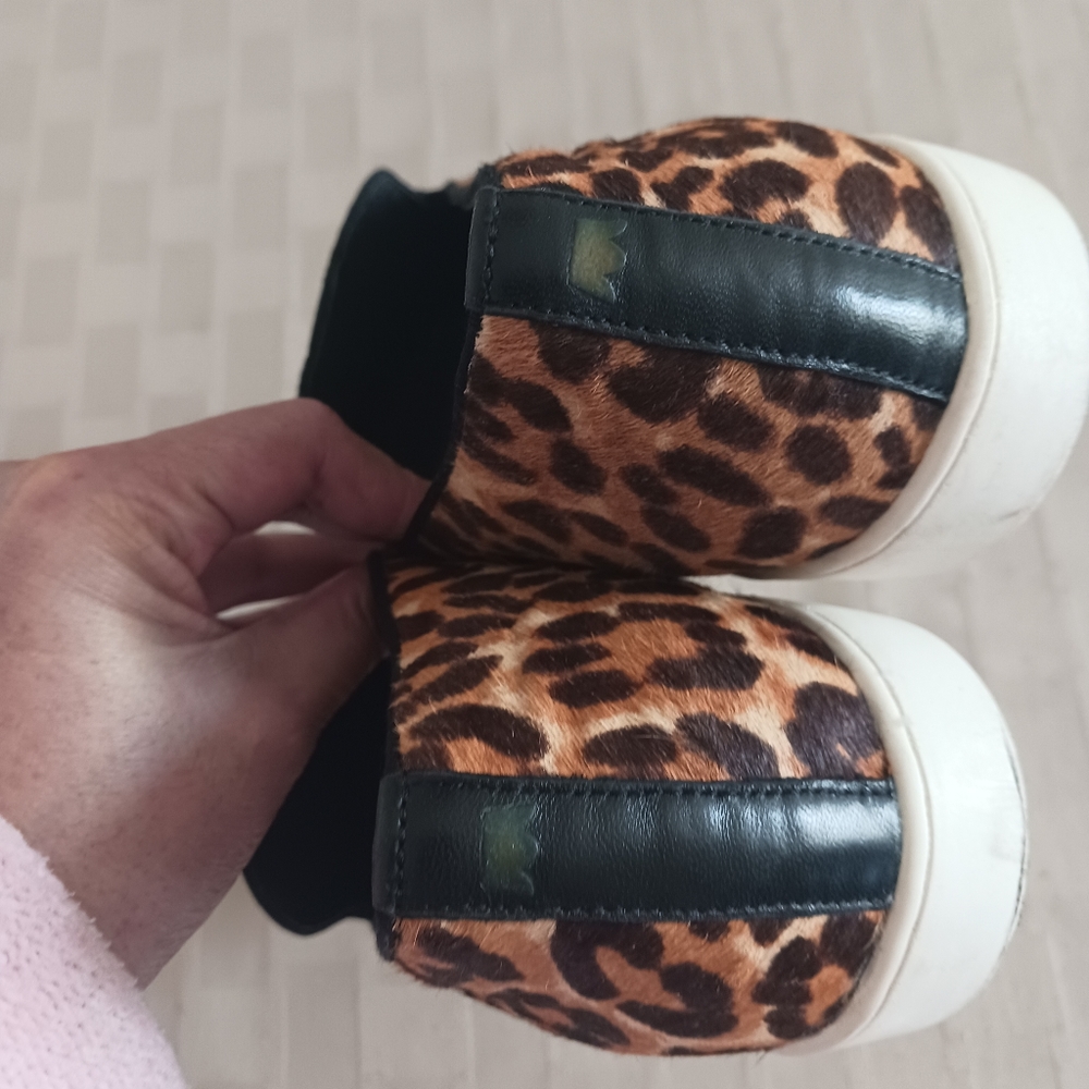 Birdies The Swift Leopard Print Calf Hair Slip On Sneakers - Picture 11 of 14